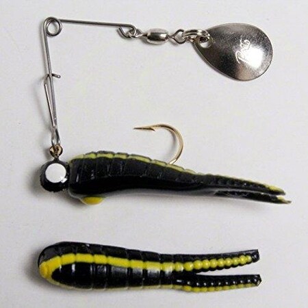 Betts Spin Split Tail Lure, 1, 132 Oz, BlackYellow Stripes 021ST-24N